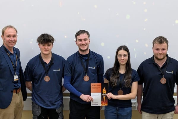 Pendennis apprentice team receiving bronze medals and a certificate at the Apprenticeship Games 2025.
