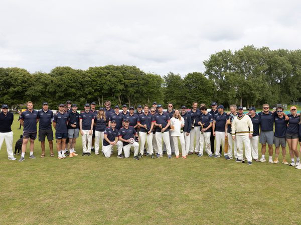 Team photo on the cricket pitch