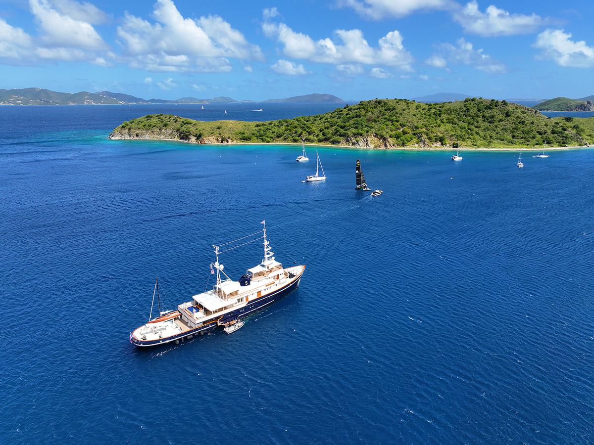 1950’s 57m converted ocean-going motor yacht Seawolf following her Pendennis refit