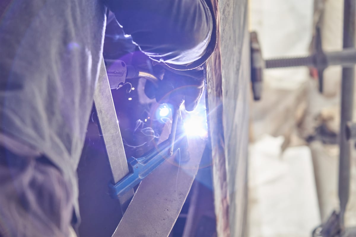 Close up image of welding work