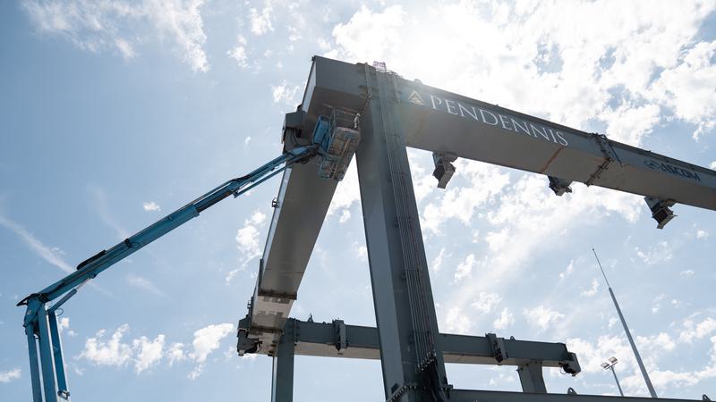 Travel hoist and a sunny sky